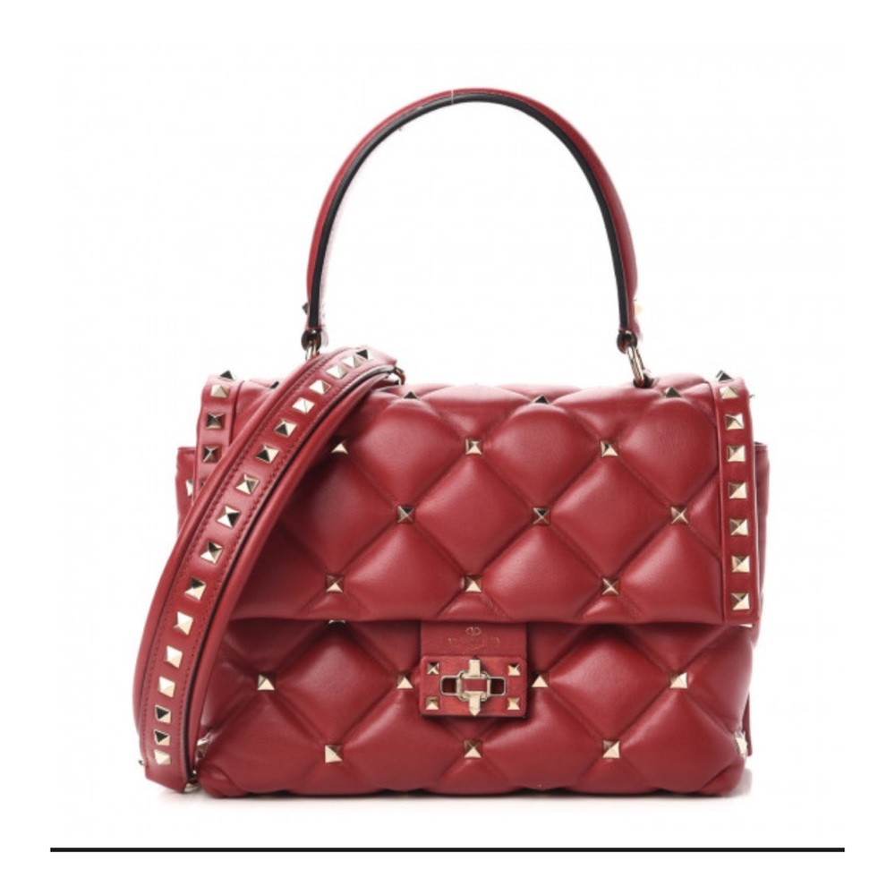Valentino Napa candy stud Red top handle bag